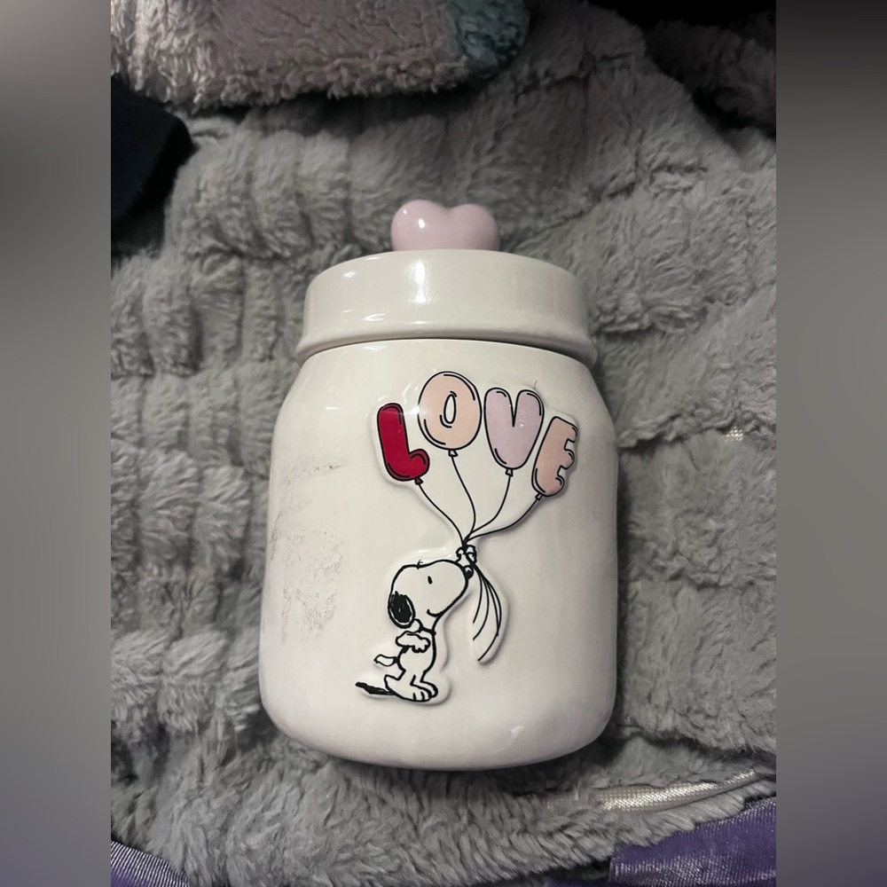 Snoopy Love Balloon Ceramic Jar